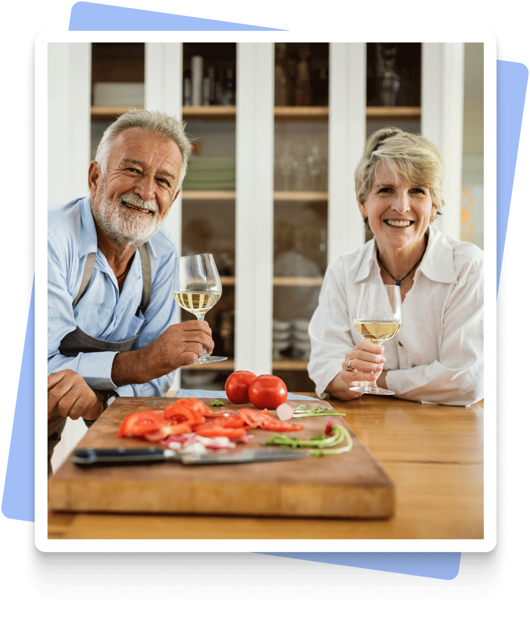 Two elderly people enjoying their time together